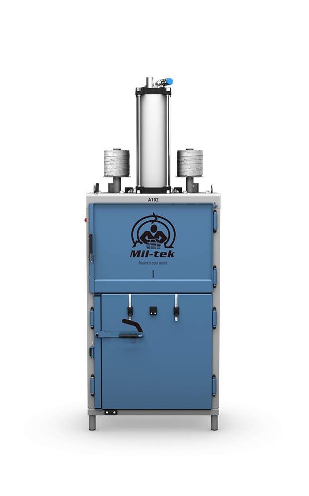 A102-2026-pneumatic-waste-compactor-new-version-front-view-IE
